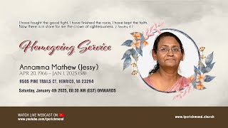 Annamma (Jessy) Mathew Homegoing Service | 1/4/25