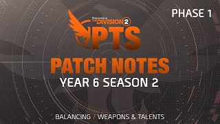 디비전2 Y6S2 PTS Phase 1 - Seasons 2.0 패치노트(엘모, 우보, 기타대, 그루포, 체코 잘쓰는거 전부 너프)