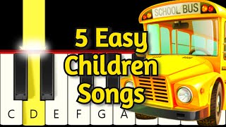 5 Very Easy Children Songs - Very Easy Piano tutorial