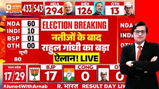 Rahul Gandhi on Election Result 2024: राहुल गांधी का बड़ा ऐलान LIVE | Lok Sabha | Modi | BJP VS INDI