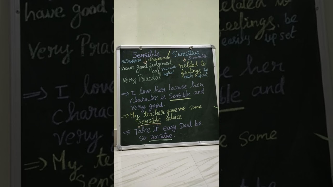 Sensible & Sensitive meaning/#shorts#you tube shorts#spoken English/jpr learning grammar/in tamil
