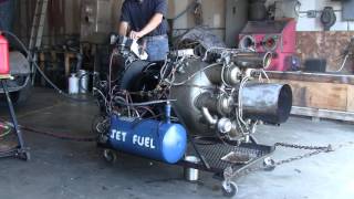 RUNAWAY GAS TURBINE ENGINE .. Tries to leave the building on its own..