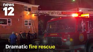 Adults, children rescued from third floor during NJ fire