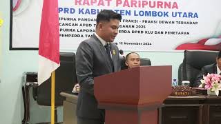 RAPAT PARIPURNA PENYAMPAIAN PANDANGAN FRAKSI DPRD