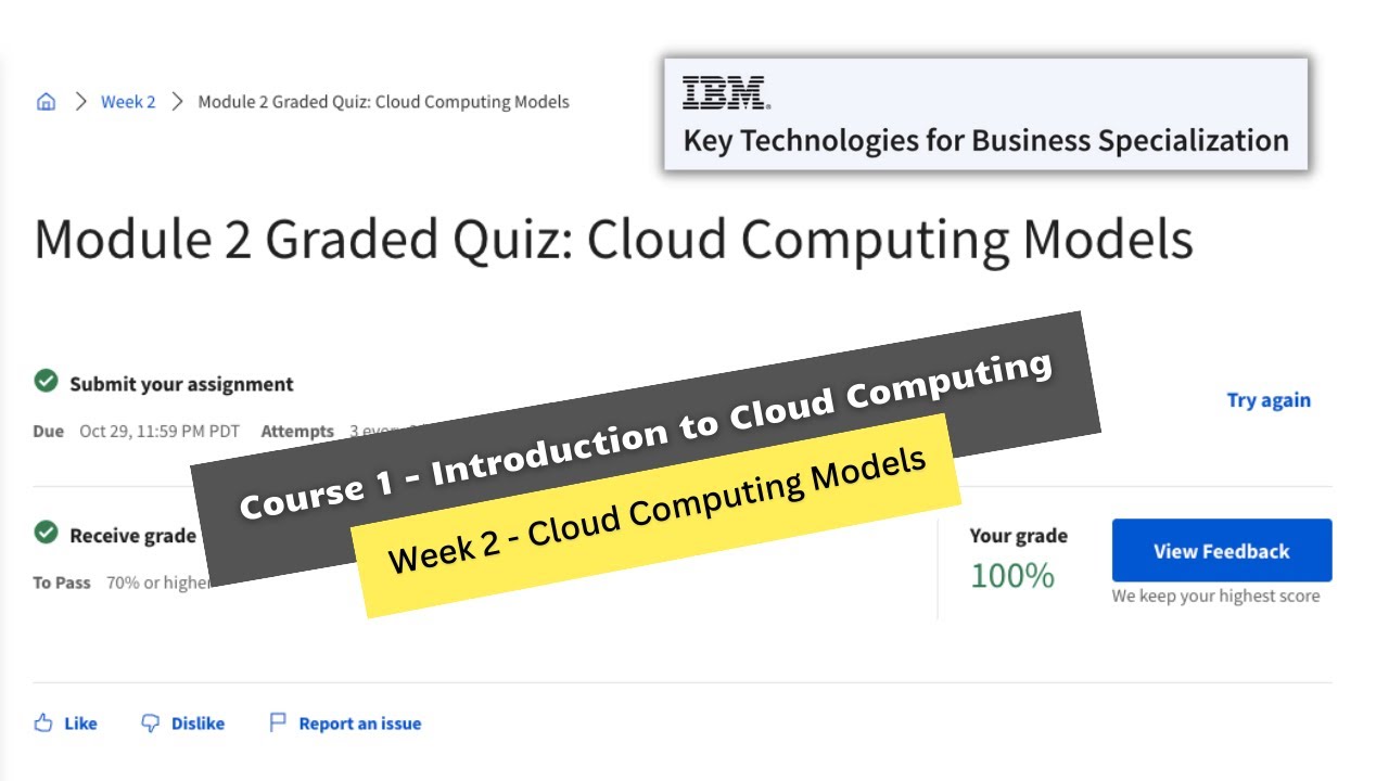 Introduction To Cloud Computing Coursera Week 2 Quiz Answers || Key ...