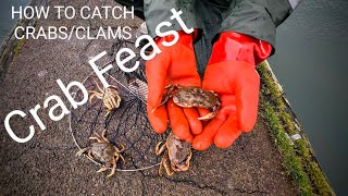 How to Catch Crabs: Digging for Razor Clams and Catching Crabs for a Feast! #catchandcook