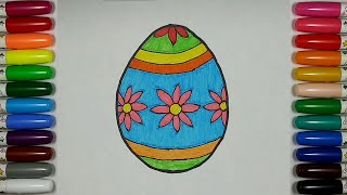 儿童简笔画 - 复活蛋 / 每天一幅简笔画61/ 零基础学画画 / Painting and coloring - Resurrection egg