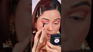 Easy Cut-crease Eyemakeup for Ethnic outfit Wedding Guest Makeup✨ #shorts #makeupshorts