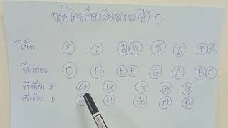 อธิบาย:ขลุ่ยไทยเทียบเสียงสากล คีย์ C และโน๊ตครึ่งเสียง b # [หนึ่ง ขลุ่ยบรรเลง]