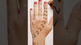 Easy \u0026 Simple 22 Numbers Mehndi design #sunithasmehndiart #numbermehndi #youtubeshorts #trending