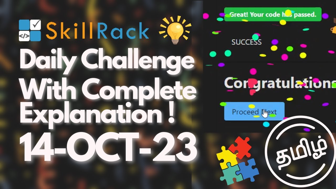 Skillrack Daily Challenge 14 Oct 23 Explanation In Tamil Simple