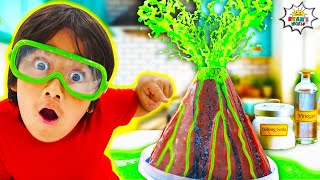 Ryan Learns How to Make DIY Volcano! Science Experiment for Kids!