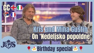 [ENG SUB] 🎈Birthday special 🍰 Kris \u0026 Miha Guštin on 'Nedeljsko popoldne', RTVSLO1 (10.11.2024)