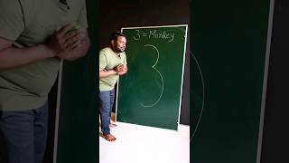 How to draw Monkey With 3 Number for beginners #art #drawing #shorts
