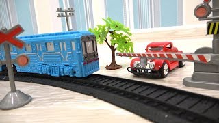 Поезд Метро и железная дорога - Играем в машинки и поезда для детей