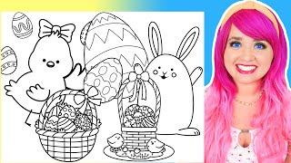 Coloring Easter \u0026 Spring Coloring Pages | Bunny, Chick, Easter Eggs \u0026 Basket Coloring Videos