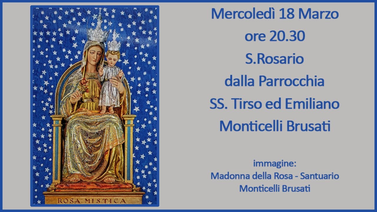 Mercoledì: Misteri Gloriosi - Recita Del Santo Rosario - Ore 20.30 ...