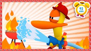 👨‍🚒 POCOYO ENGLISH - Pato Becomes the Best Firefighter [92 min] Full Episodes |VIDEOS & CARTOONS