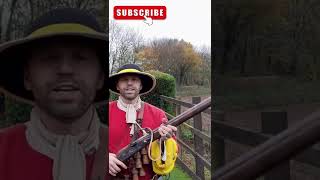 FIRING A MATCHLOCK MUSKET  - musketeer from the Monmouth Rebellion 1685 #historicalreenactment