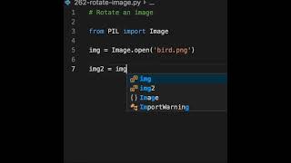 To rotate an image, use the Pillow (PIL) library. Open an image, rotate it and display. Sounds