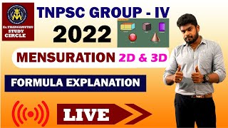 🔴 Live | TNPSC GROUP - IV | MENSURATION 2D &3D | FORMULA EXPLANATION | @er.thangamuthustudycircle.