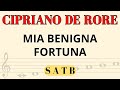 Cipriano de Rore - Mia benigna fortuna, Spartito per SATB