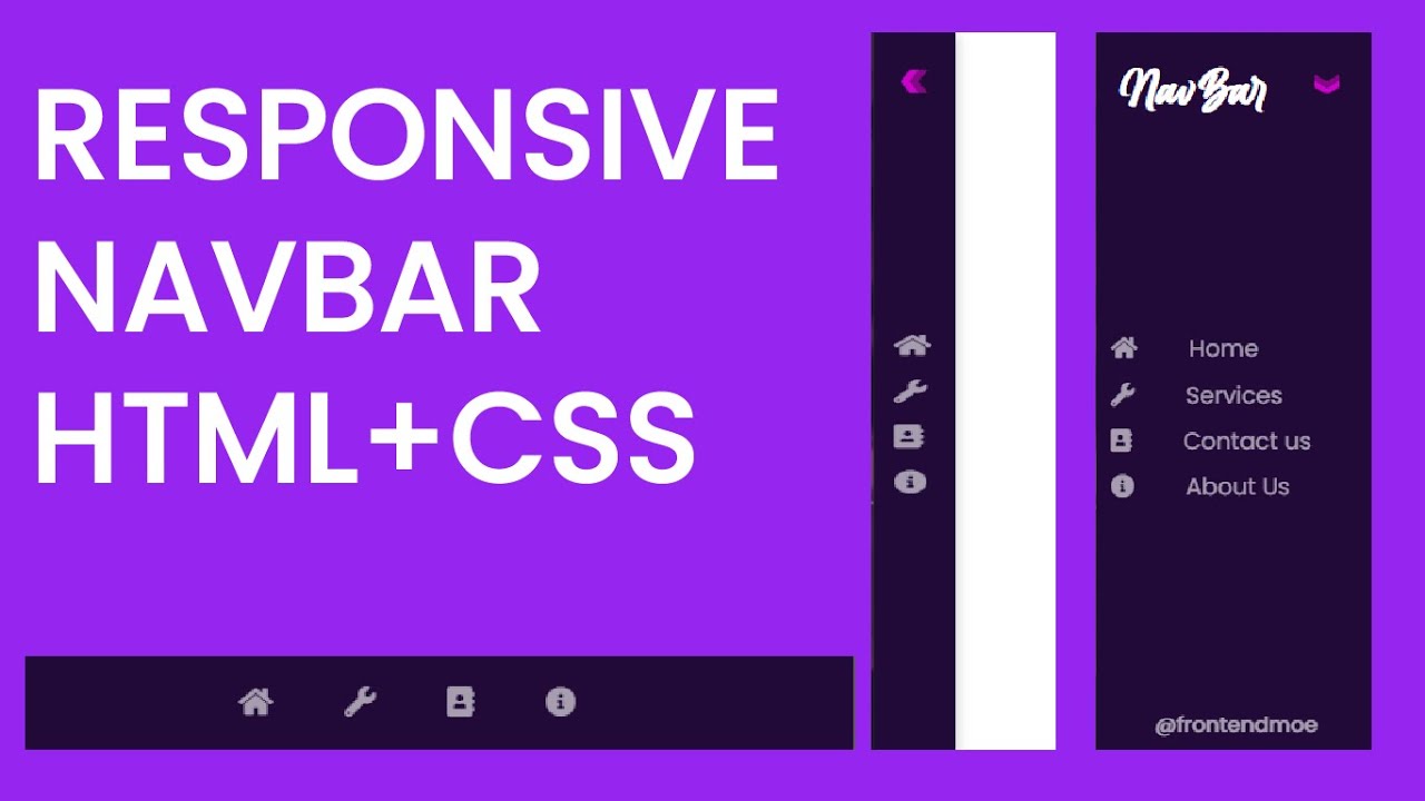 RESPONSIVE NAVBAR USING PURE HTML +CSS TUTORIAL - YouTube