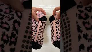 Pink leopard grip socks!