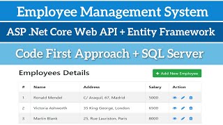 ASP.NET Core Web API CRUD Using Entity Framework Code First Approach - Full Course
