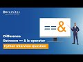 Difference between == & is operator in Python | Python Interview Questions