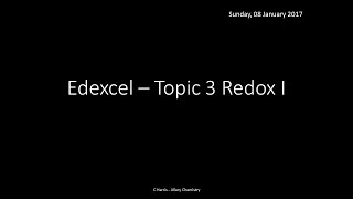 EDEXCEL Topic 3 Redox I REVISION