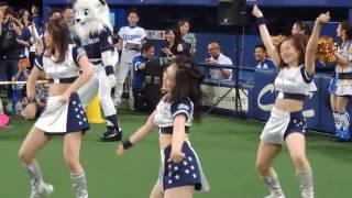 2017.6.17 西武戦のグランドで遊ぼうでブルーレジェンズ＆レオのダンスパフォーマンス♪