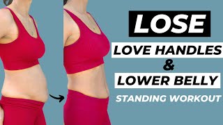 15 MIN LOVE HANDLES AND LOWER BELLY FAT WORKOUT Standing Only | No Equipment!