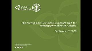 Mining webinar: New diesel exposure limit for underground mines in Ontario