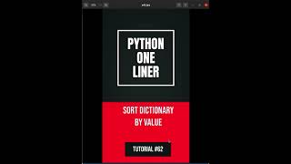 Python one-liners #62 - How to sort dictionary by value in python