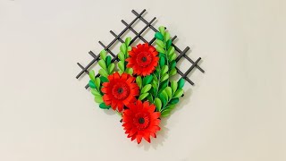 Paper Flower Wall Hanging Easy Ideas!DIY Paper Flowers Wall Hanging Easy!Ruba Craft Creations