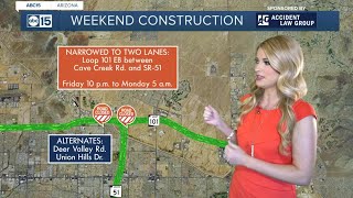 Weekend traffic closures around the Valley
