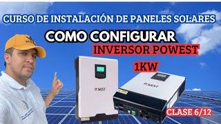 Inversor marca POWEST. Configuración, parametrización y puesta en marcha del inversor.