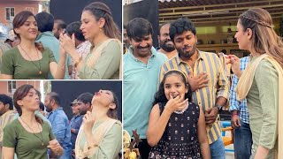 Actress Tamanna \u0026 Mehreen Eating Anil Ravipudi Birthday Cake | F3 | Mana Stars