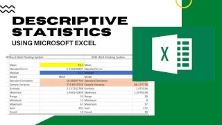 Descriptive Statistics (EXCEL): Mean, Median, Range, Variance, Standard Deviation, and Percentile