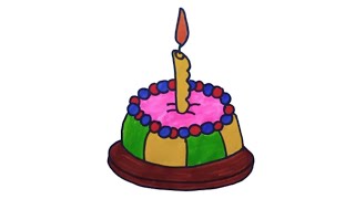 How to draw a Happy Birthday cake