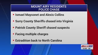 Mt Airy residents arrested in Virginia after chase