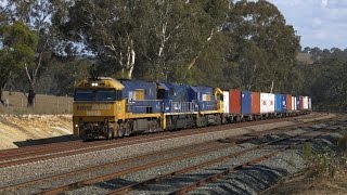 Trackside: 8220 on 4MC2 and four NR's on 3WM2 at Tallarook- 16/3/16