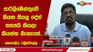 පාර්ලිමේන්තුවේ කියන සියලු දේත් සත්‍යයි කියලා කියන්න බැහැනේ..- කෙහෙළිය රඹුක්වැල්ල -