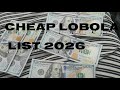 Cheap lobola  list in 2026