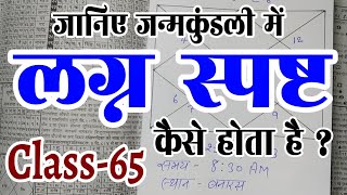 जानिए जन्म कुंडली में लग्न स्पष्ट कैसे होता है ? Class-65 , ASTRO CLASSES