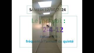 HERRASSIN SUGGESTION PMU QUINTE SAMEDI  12/10/2024 CONSEILS