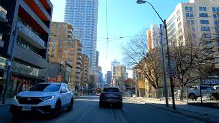 4k Drive | Toronto Downtown | Driving From Dundas \u0026 Carlaw to Dundas \u0026 Elizabeth St (Feb 2023)