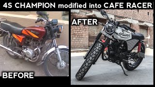 4S CHAMPION. modified into CAFE RACER | BAJAJ | KAWASAKI | RAMDEV CUSTOM BIKE