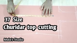 37 inch Churidar top cutting in easy method || Mala's Studio